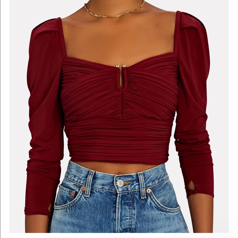 Gathered jersey crop top